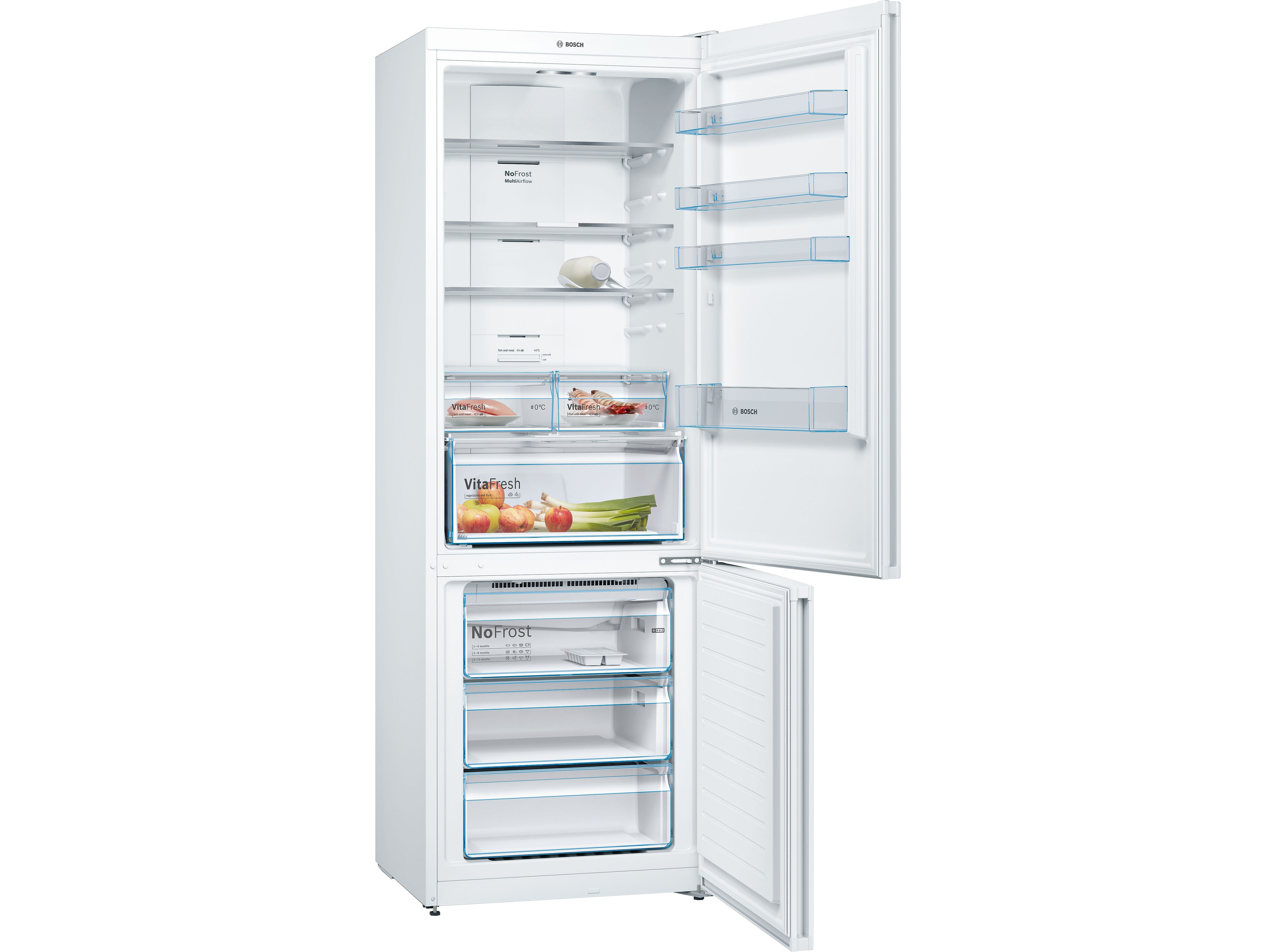 FRIGOR&Iacute;FICO COMBINADO BOSCH KGN493WDA (NO FROST D 203CM 438L BRANCO) image number 5