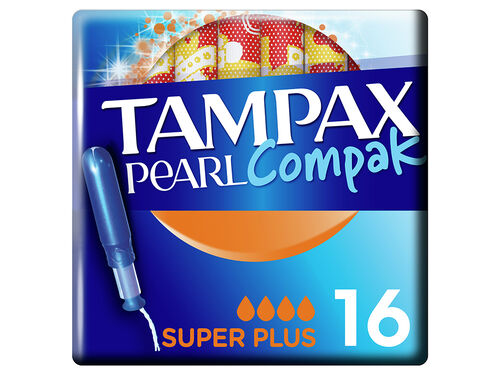 Tampões Pearl Compak Super Plus com Aplicador Tampax 16 un image number 0