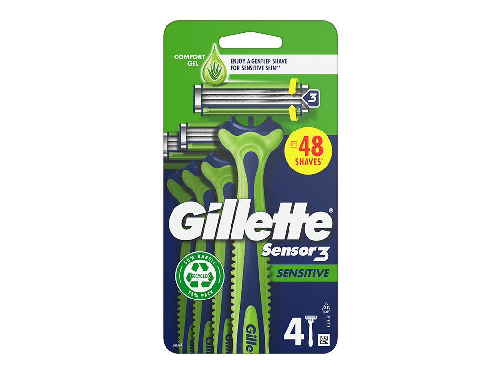 M&Aacute;Q DE BARBEAR GILLETTE SENSOR3 SENS. DESCART&Aacute;VEL 4 UN