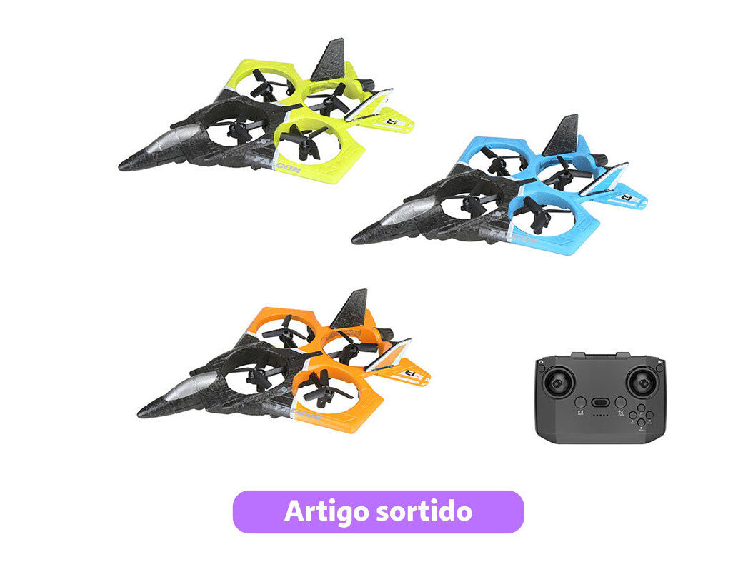 AVI&Atilde;O DE COMBATE ONE TWO FUN R/C 30CM CORES SORTIDAS image number 1