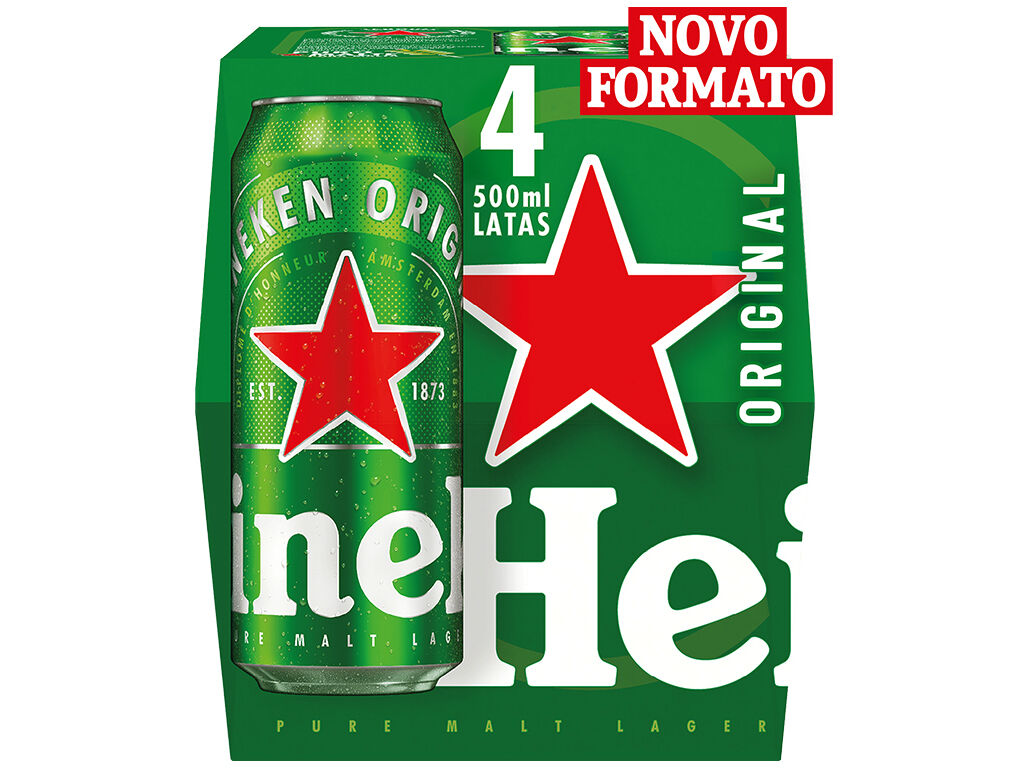 CERVEJA HEINEKEN LATA 4X0.50L image number 0