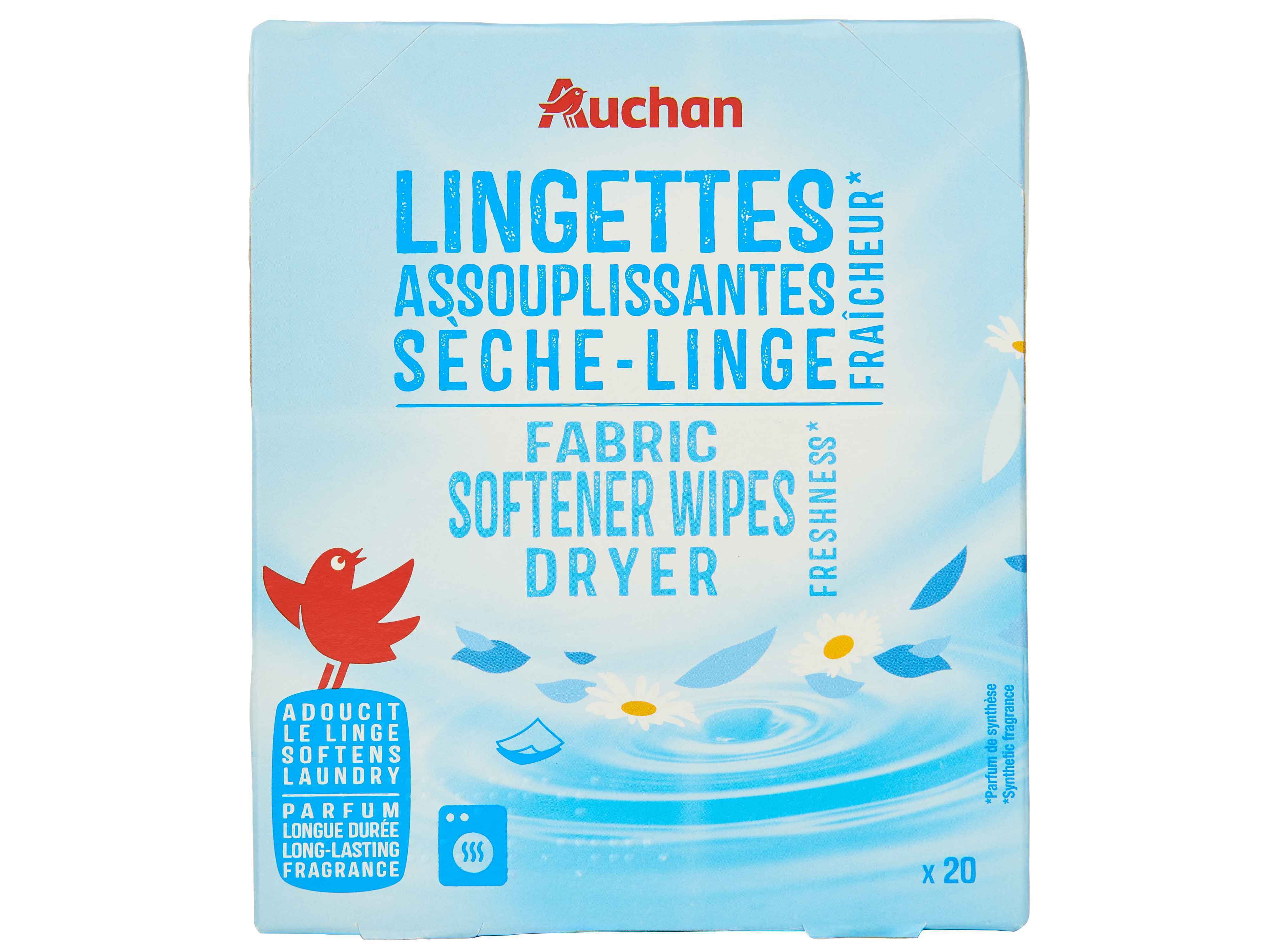 TOALHITAS ROUPA AUCHAN P/M&Aacute;QUINA DE SECAR 20UN