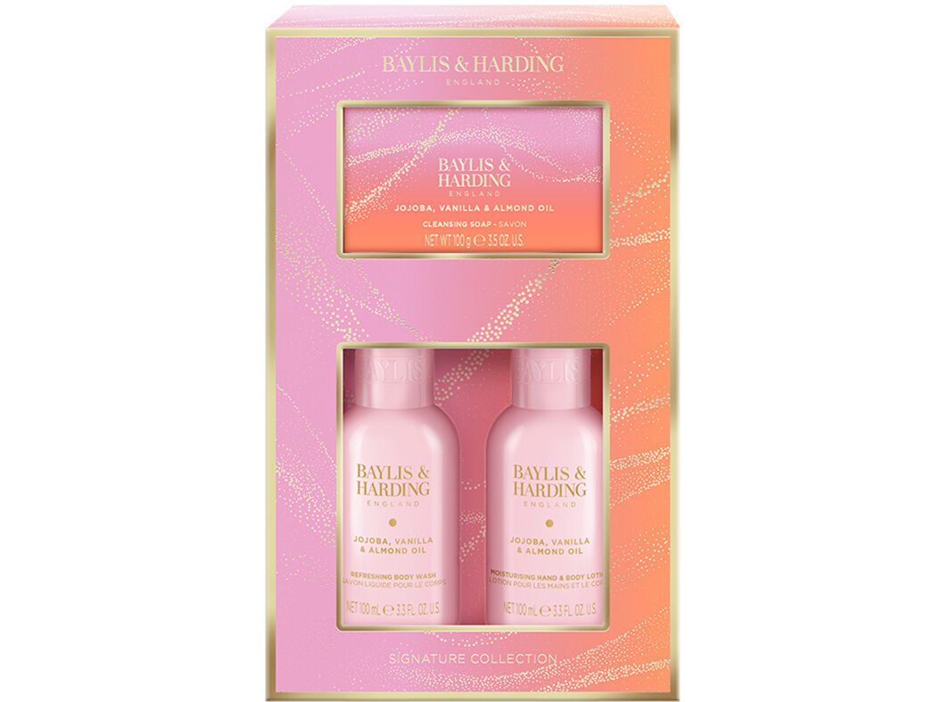 CONJ BANHO BAYLIS & HARDING LUX PEACH MAKE ME SPARKLE
