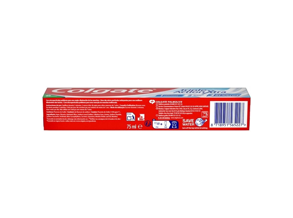 PASTA DENT&Iacute;FRICA COLGATE TRIPLA A&Ccedil;&Atilde;O XTRA WHITE 75 ML image number 1