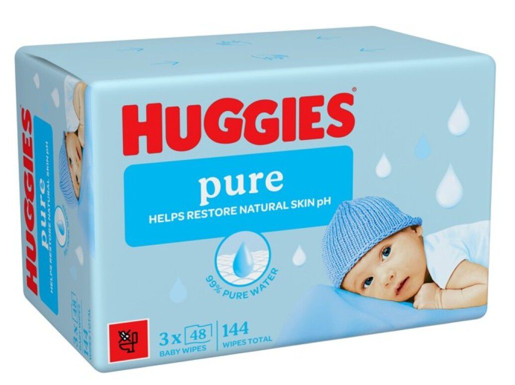 TOALHITAS HUGGIES PURE (3X48) 144UN