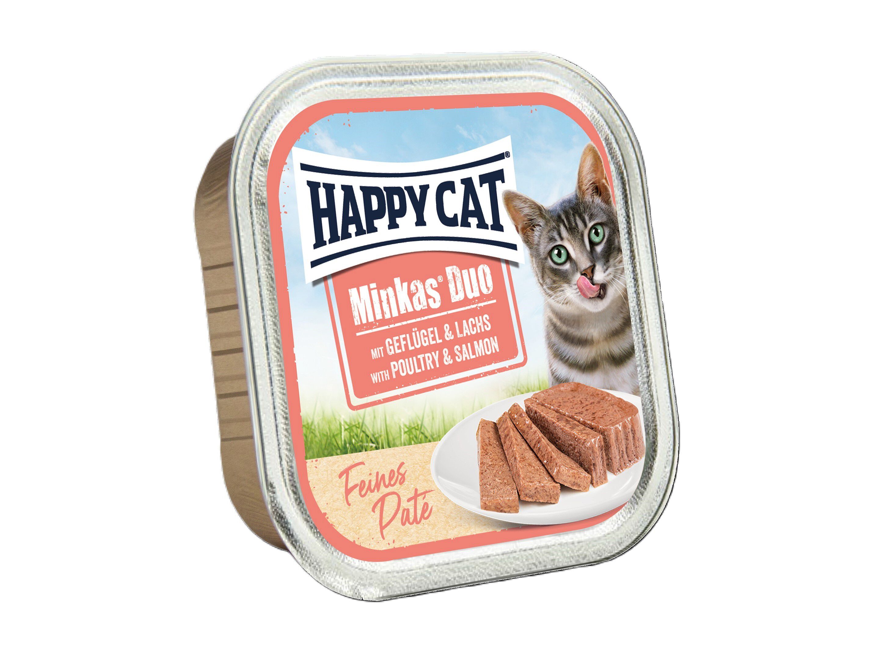 COMIDA H&Uacute;MIDA GATO HAPPY CAT DUO AVES E SALM&Atilde;O 100G image number 0