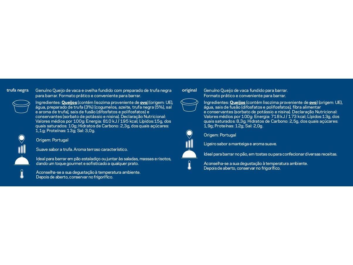 PACK QUEIJO ALAV&Atilde;O ORIGINAL E TRUFA 2X125G image number 1
