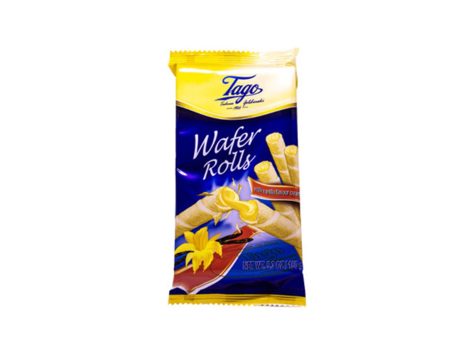 WAFFERS TAGO ROLINHOS COM BAUNILHA 150G image number 0