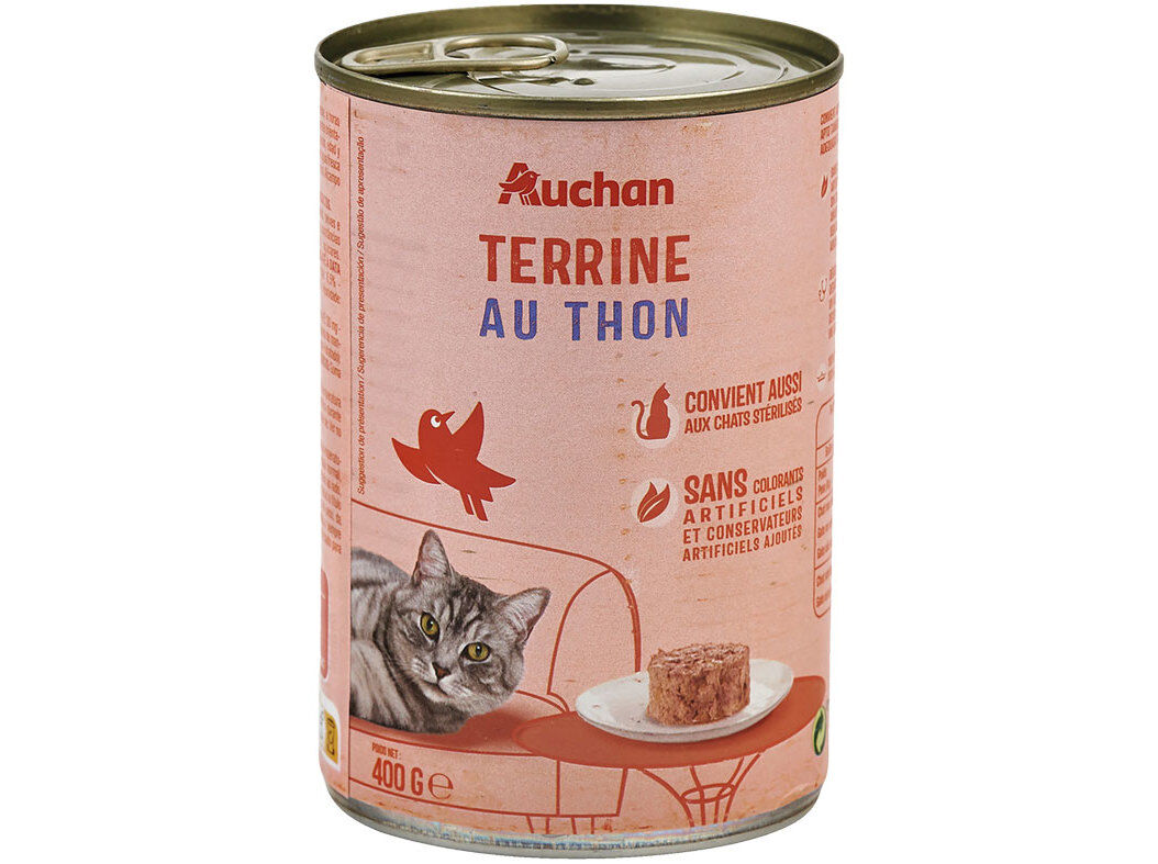 COMIDA H&Uacute;MIDA PARA GATO AUCHAN TERRINA ATUM 400G