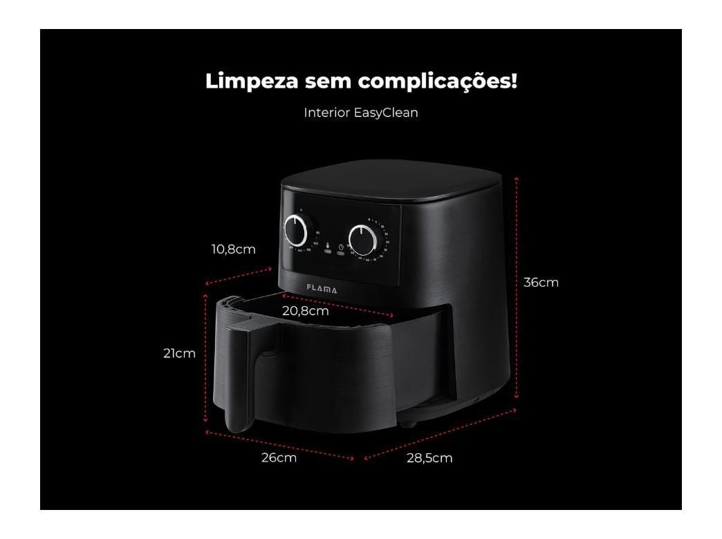 FRITADEIRA AIRFRYER FLAMA 646FL 4.2L PRETO image number 5
