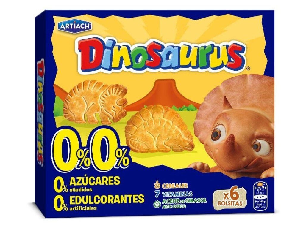 BOLACHA ARTIACH SEM A&Ccedil;&Uacute;CAR AD DINOSAURUS 185G