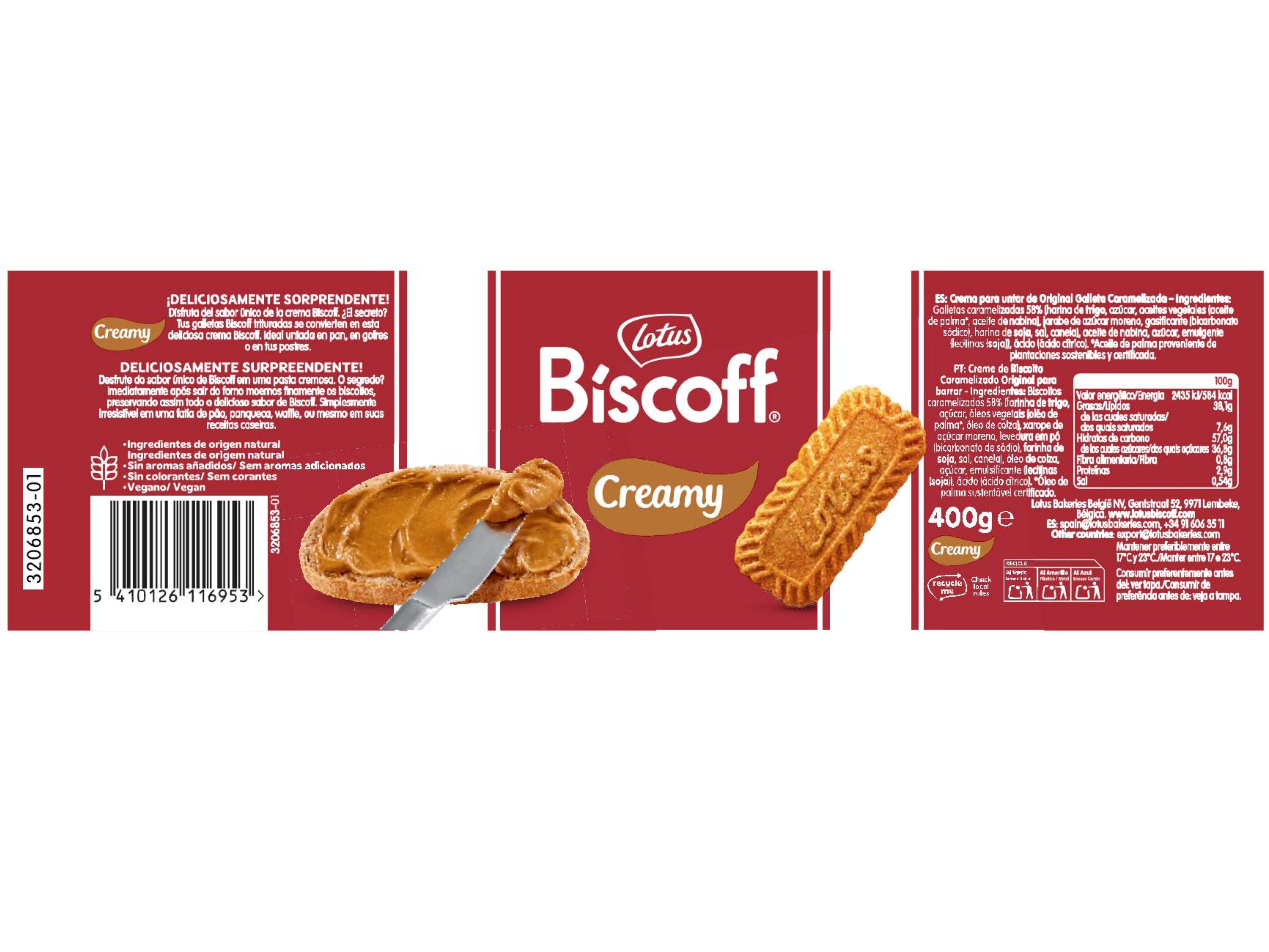 CREME BOLACHA CROCANTE LOTUS BISCOFF CARAMELIZADO 380G image number 1