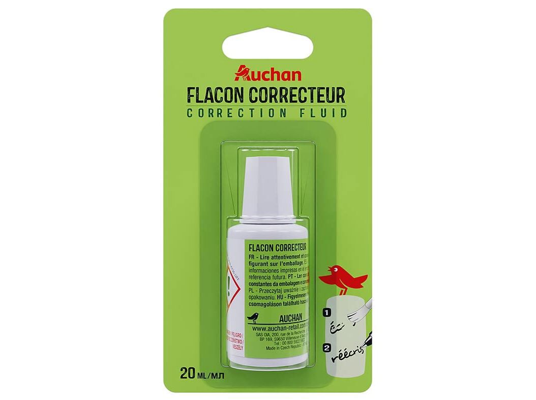 CORRECTOR L&Iacute;QUIDO AUCHAN 20ML