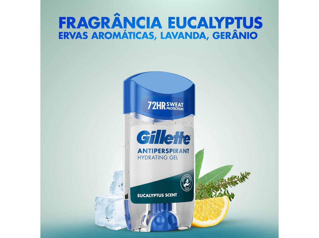 DESODORIZANTE STICK GILLETTE HYDRA GEL EUCALYPTUS 70ML image number 2