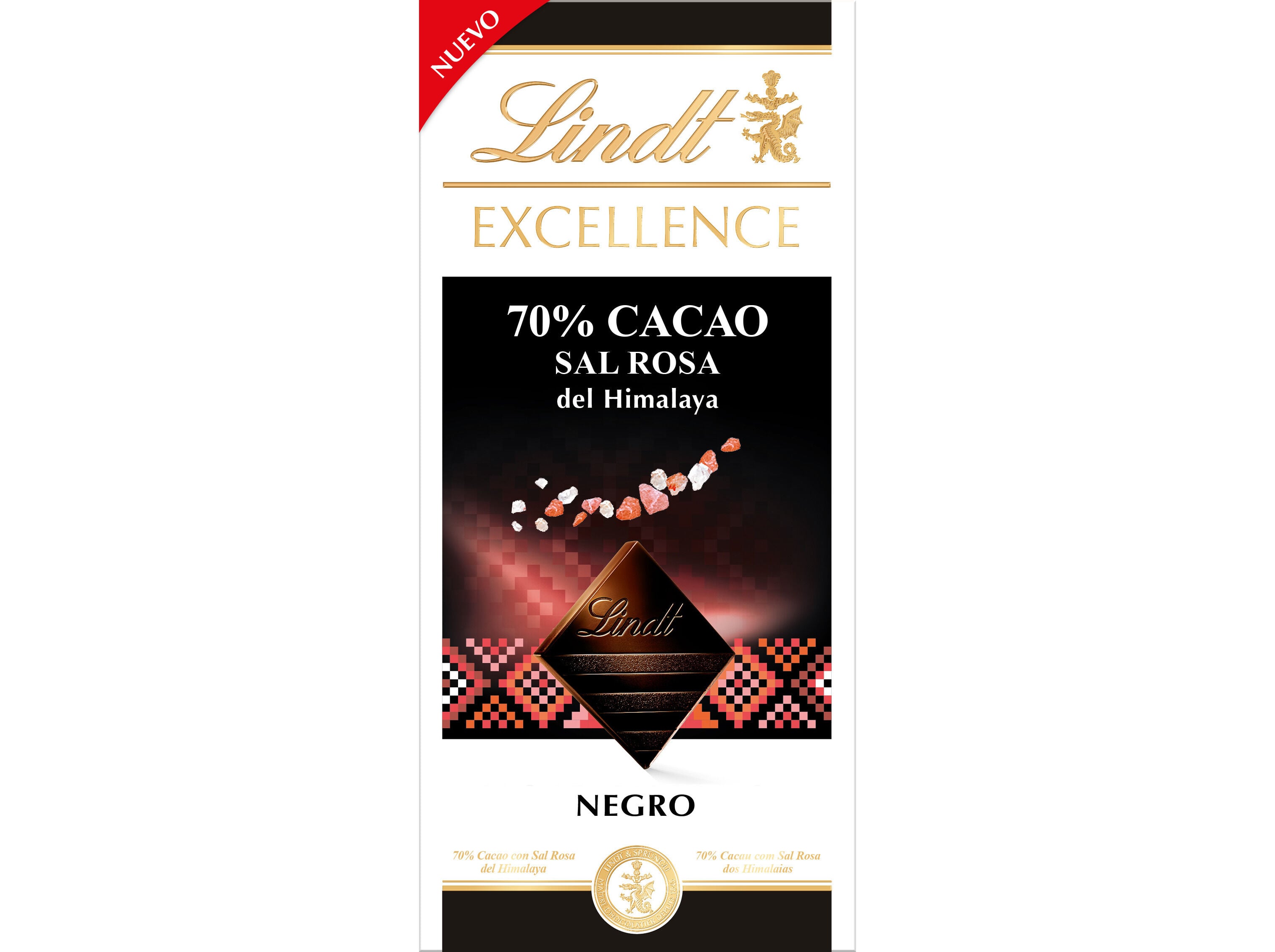 TABLETE CHOCOLATE LINDT 70% SAL ROSA HIMALAIAS 100G image number 0