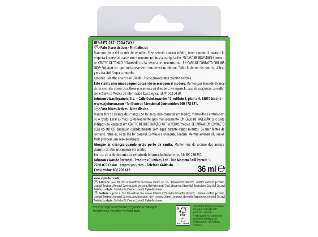 BLOCOS SANIT&Aacute;RIOS PATO DISCOS ACTIVOS MINT APA 1UN image number 1