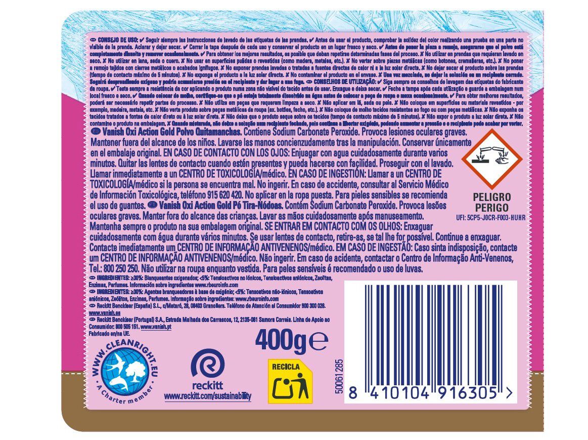 ADITIVO TIRA N&Oacute;DOAS P&Oacute; OXI ADVANCE PINK VANISH 400G image number 1