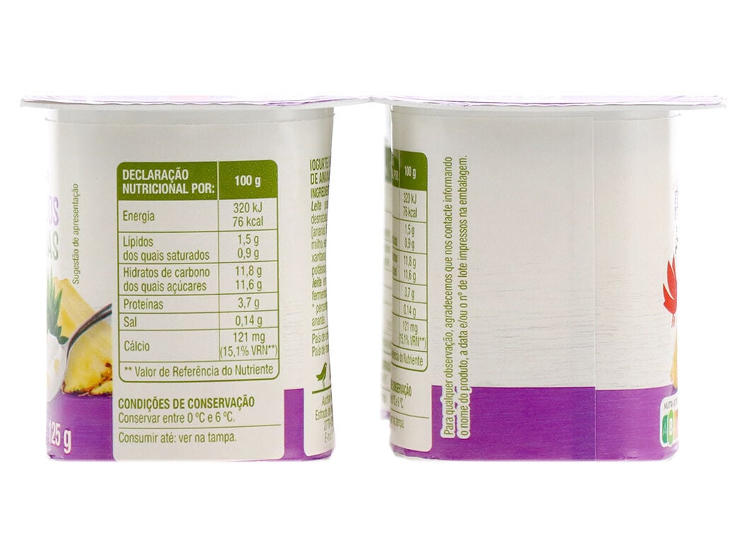 IOGURTE AUCHAN PEDA&Ccedil;OS ANAN&Aacute;S 4X125G image number 1