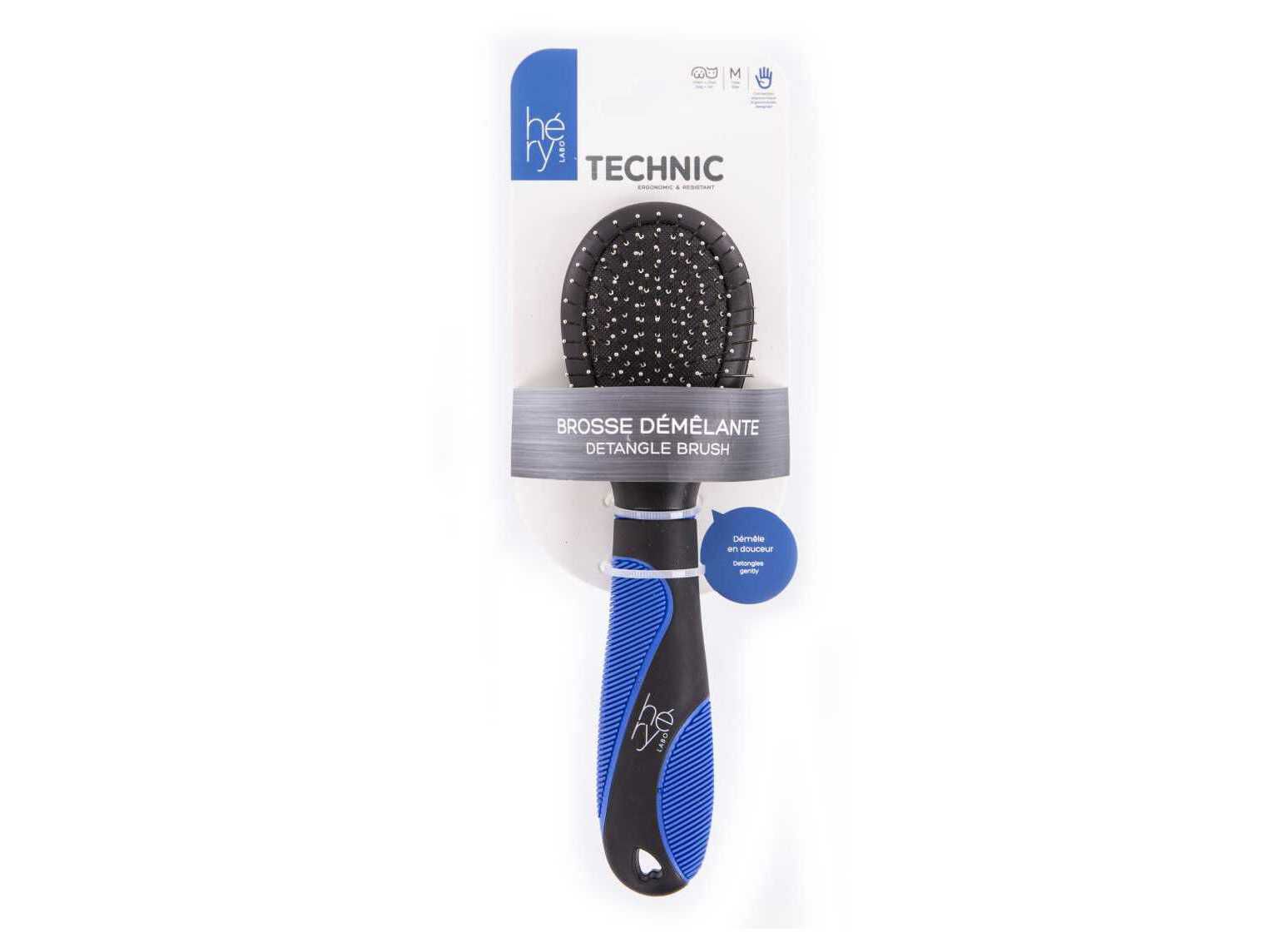 ESCOVA PARA ANIMAIS H&Eacute;RY PONTAS REDONDAS TAMANHO M