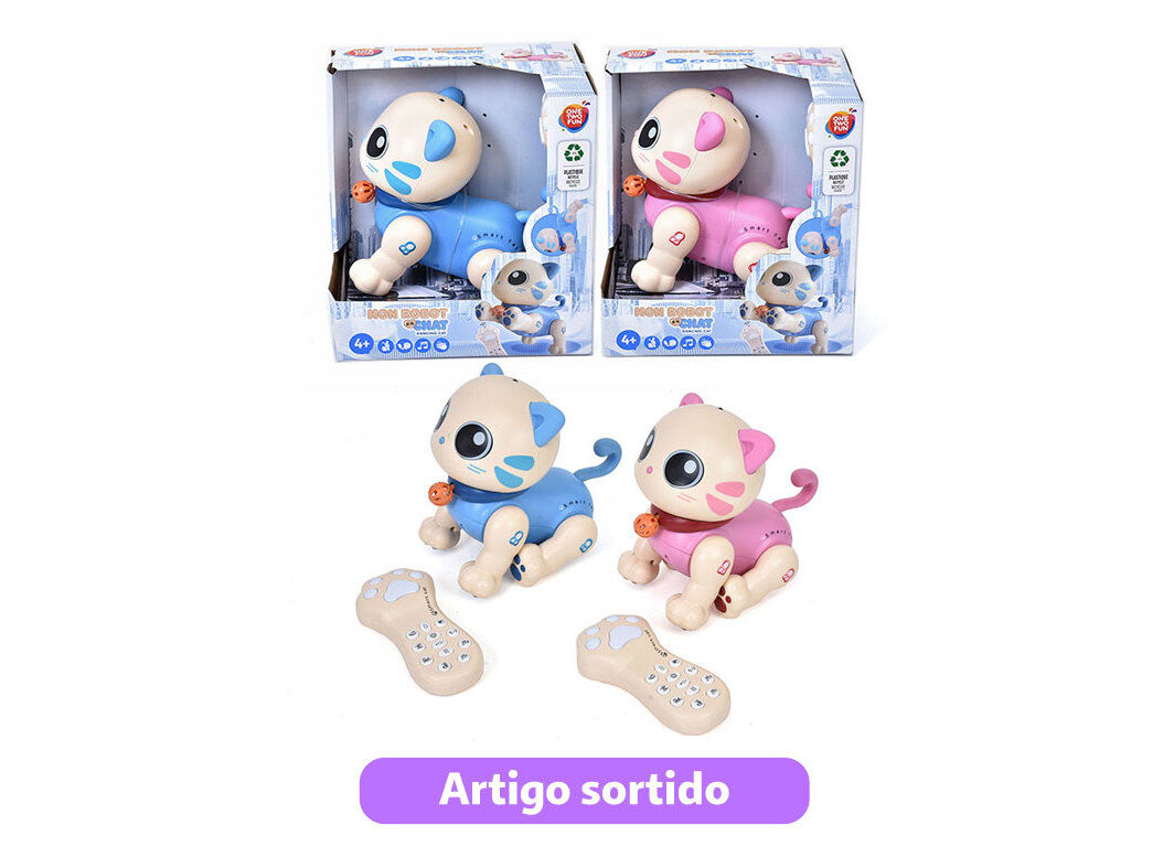 GATO DAN&Ccedil;ARINO ONE TWO FUN R/C 28CM CORES SORTIDAS