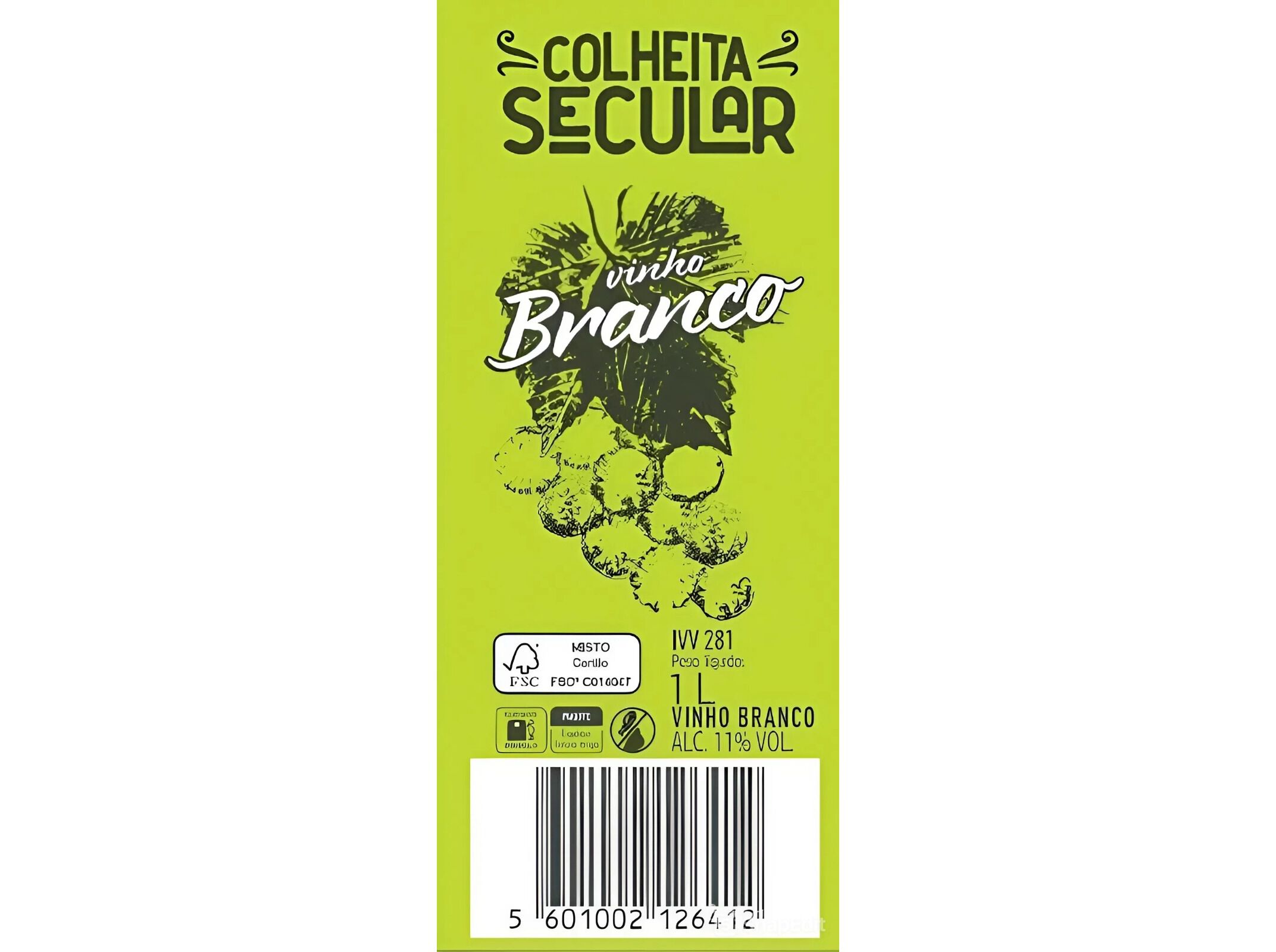 VINHO BRANCO COLHEITA SECULAR BRICK 1L image number 2