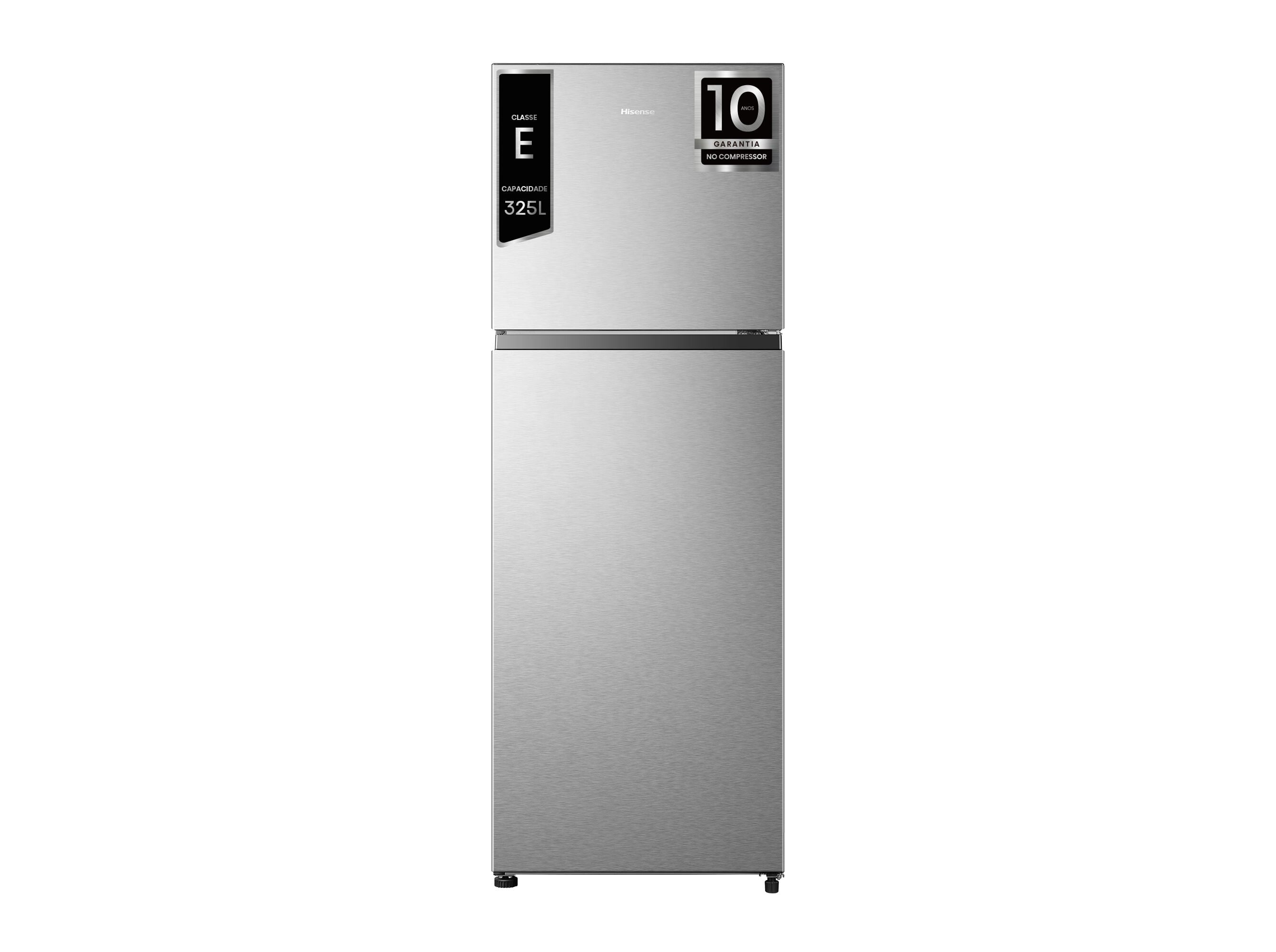 FRIGOR&Iacute;FICO 2 PORTAS HISENSE RT422N4ACE (NO FROST E 169CM 325L LOOK INOX