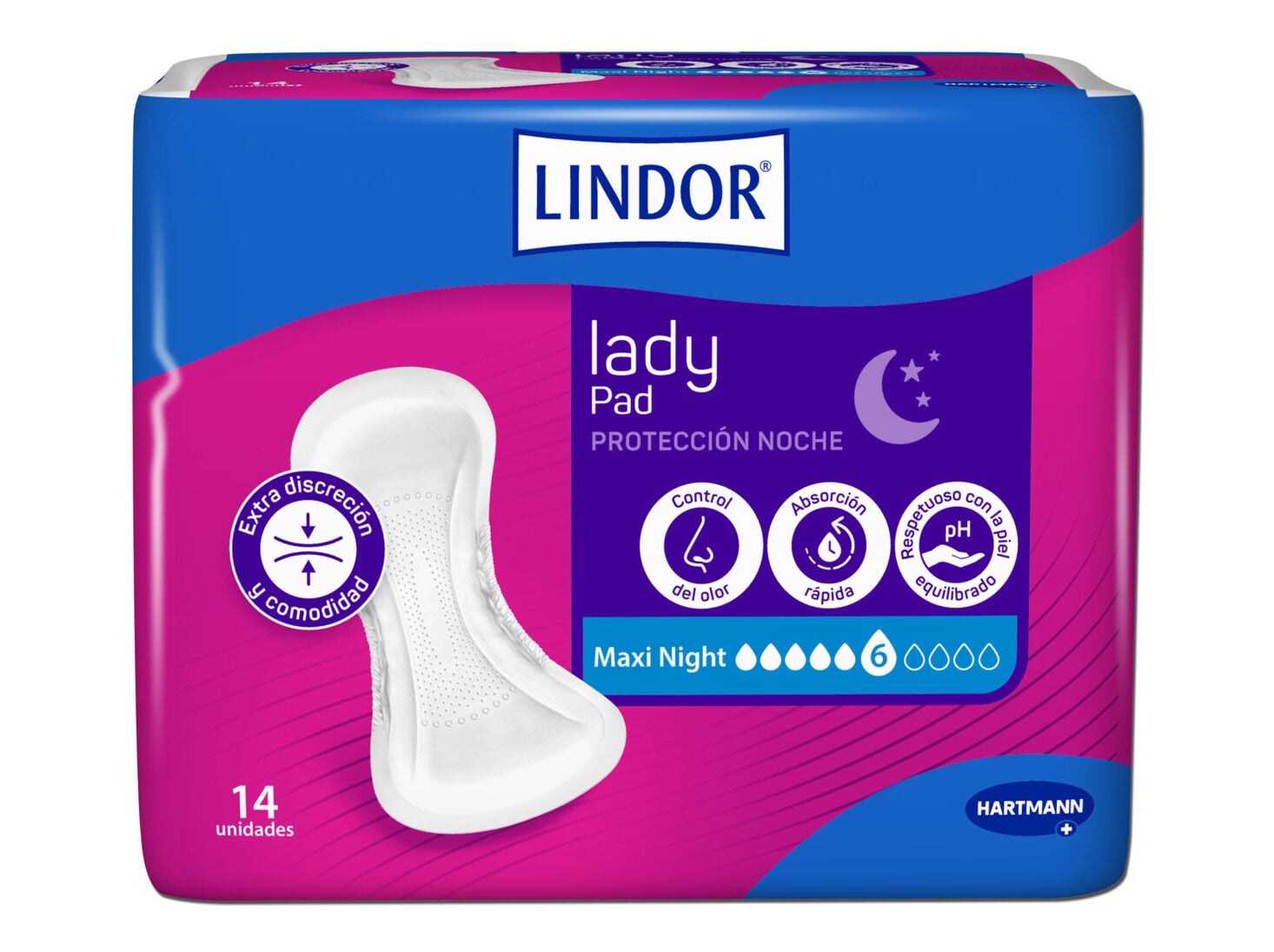 PENSOS INCONTIN&Ecirc;NCIA LINDOR LADY MAXI NOITE 14UN image number 0