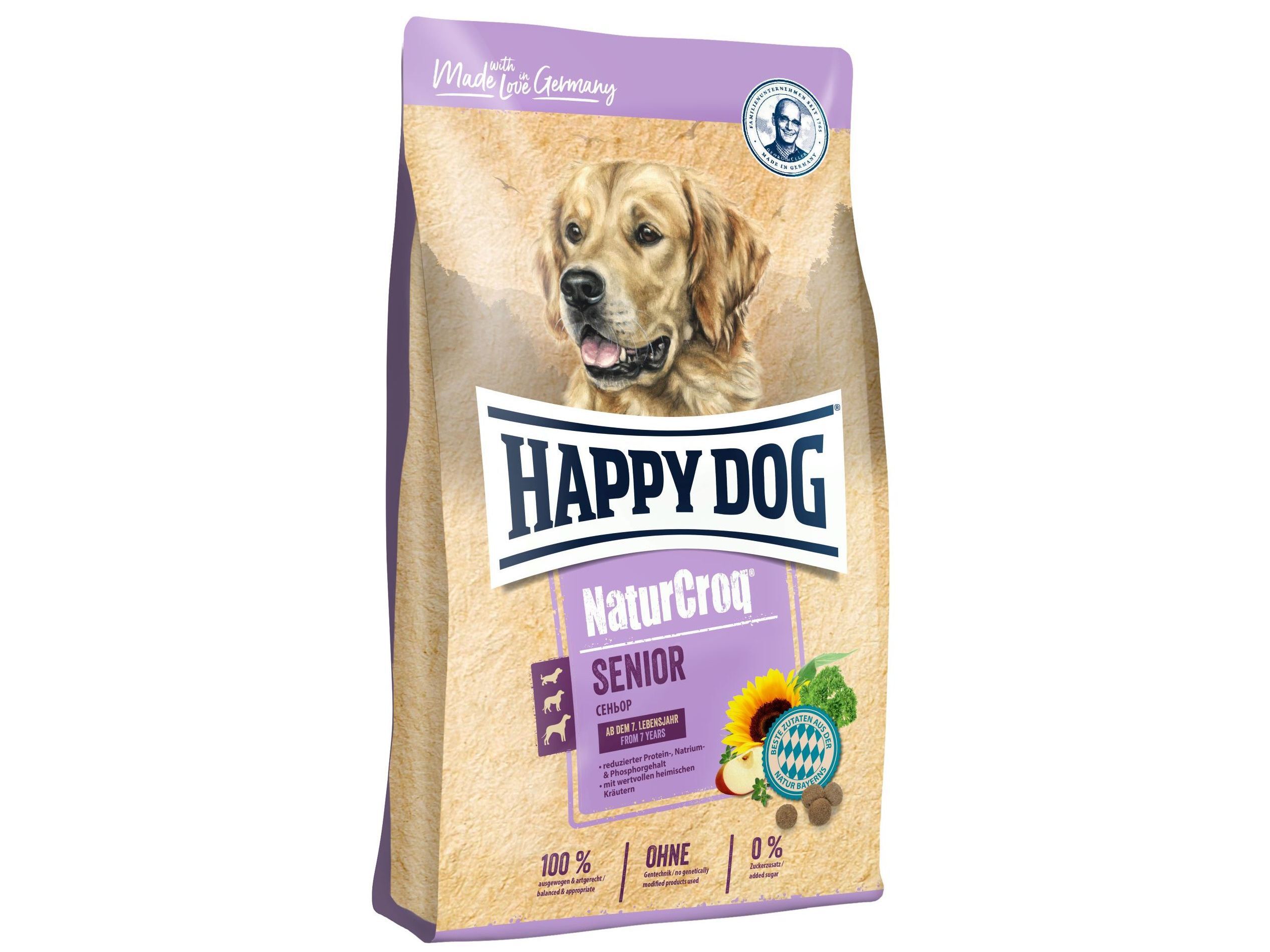 RA&Ccedil;&Atilde;O C&Atilde;O HAPPY DOG NATURCROQ SENIOR 4 KG image number 0