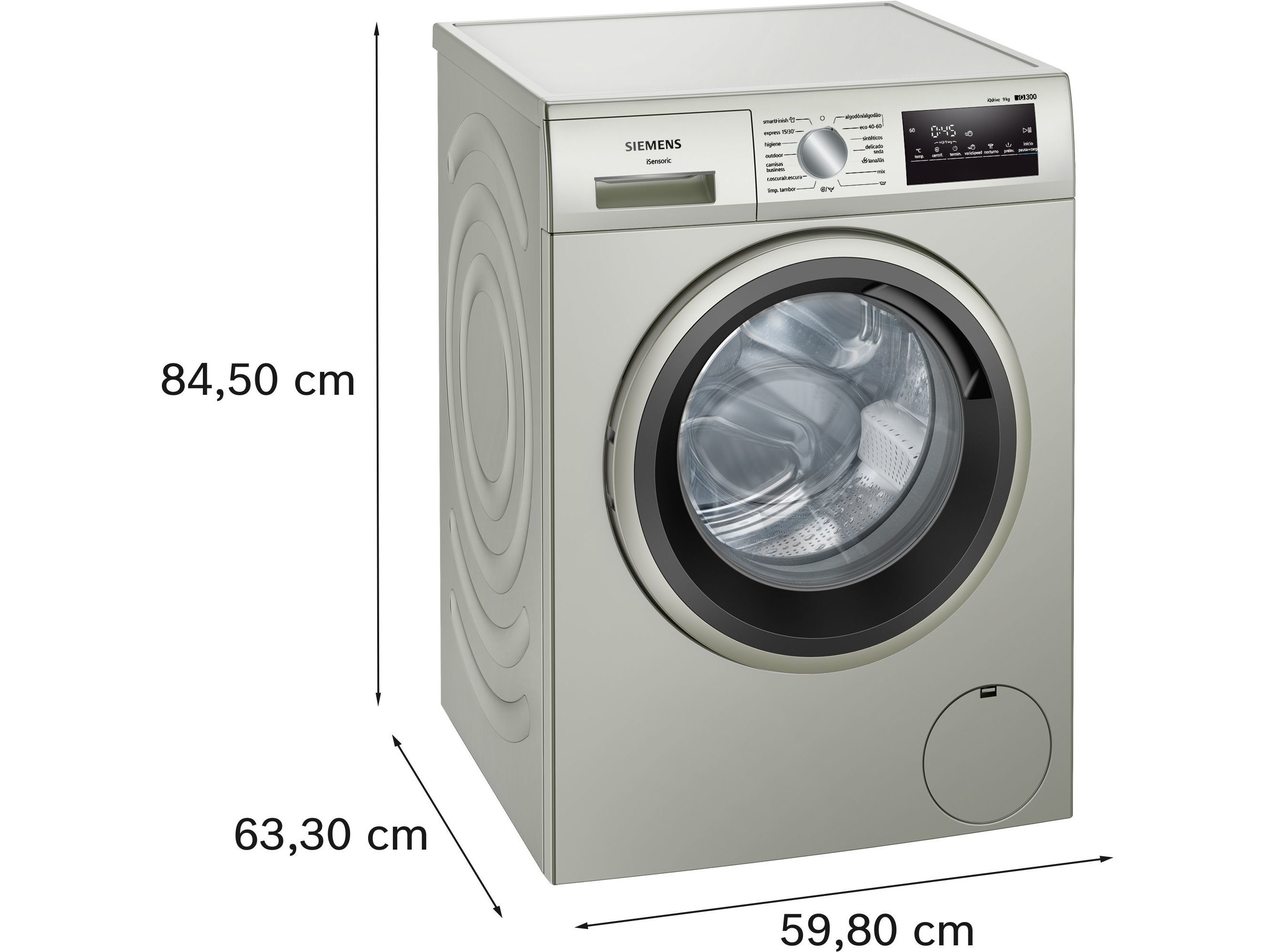 MAQUINA DE LAVAR ROUPA SIEMENS WM14N29XEP SILVER A 9KG 1400RPM image number 1