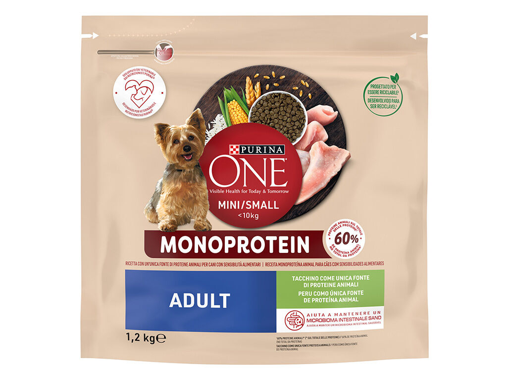 RA&Ccedil;&Atilde;O PARA C&Atilde;O PURINA ONE MINI MONOPROTEIN PERU 1.2KG image number 0