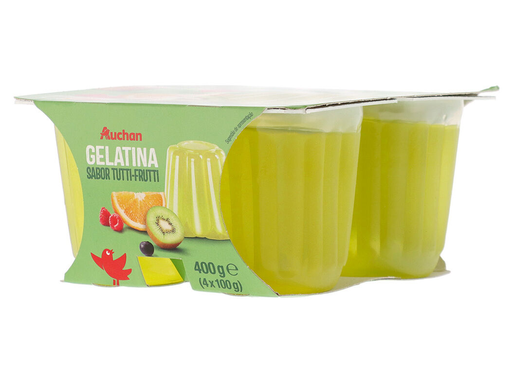 GELATINA AUCHAN TUTTI FRUTTI 4X100G image number 1