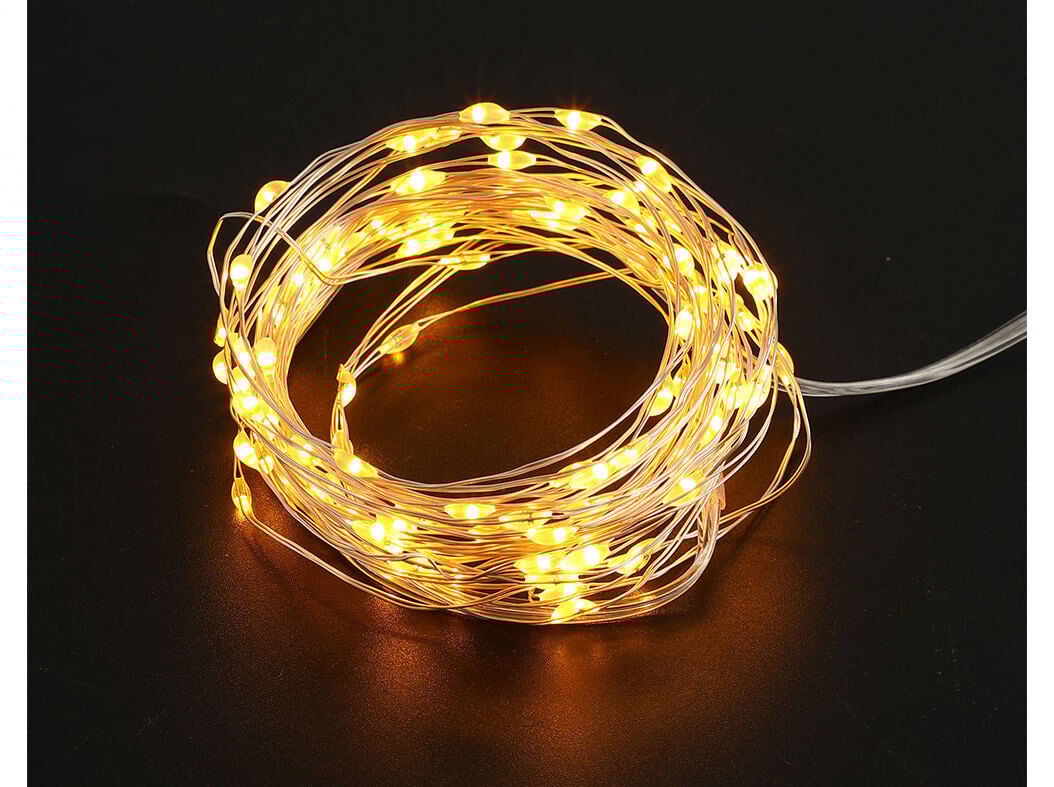 LUZES AMARELAS ACTUEL INTERIOR A PILHAS 100LED 8 FUN&Ccedil;&Otilde;ES image number 0