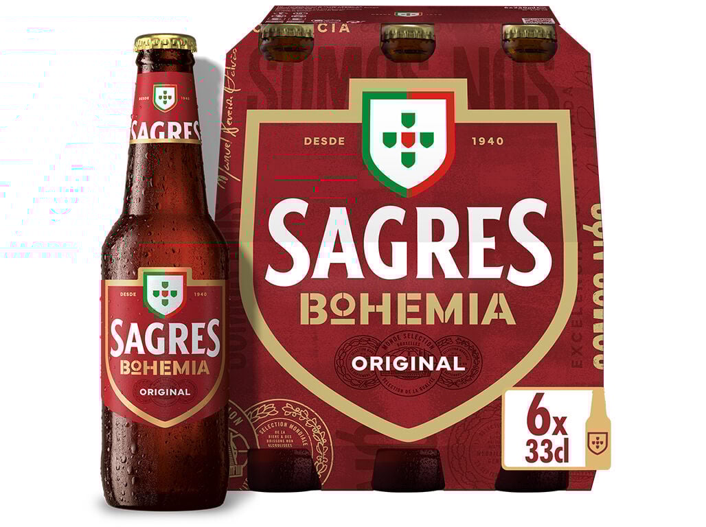 CERVEJA SAGRES BOHEMIA ORIGINAL 6X0.33L