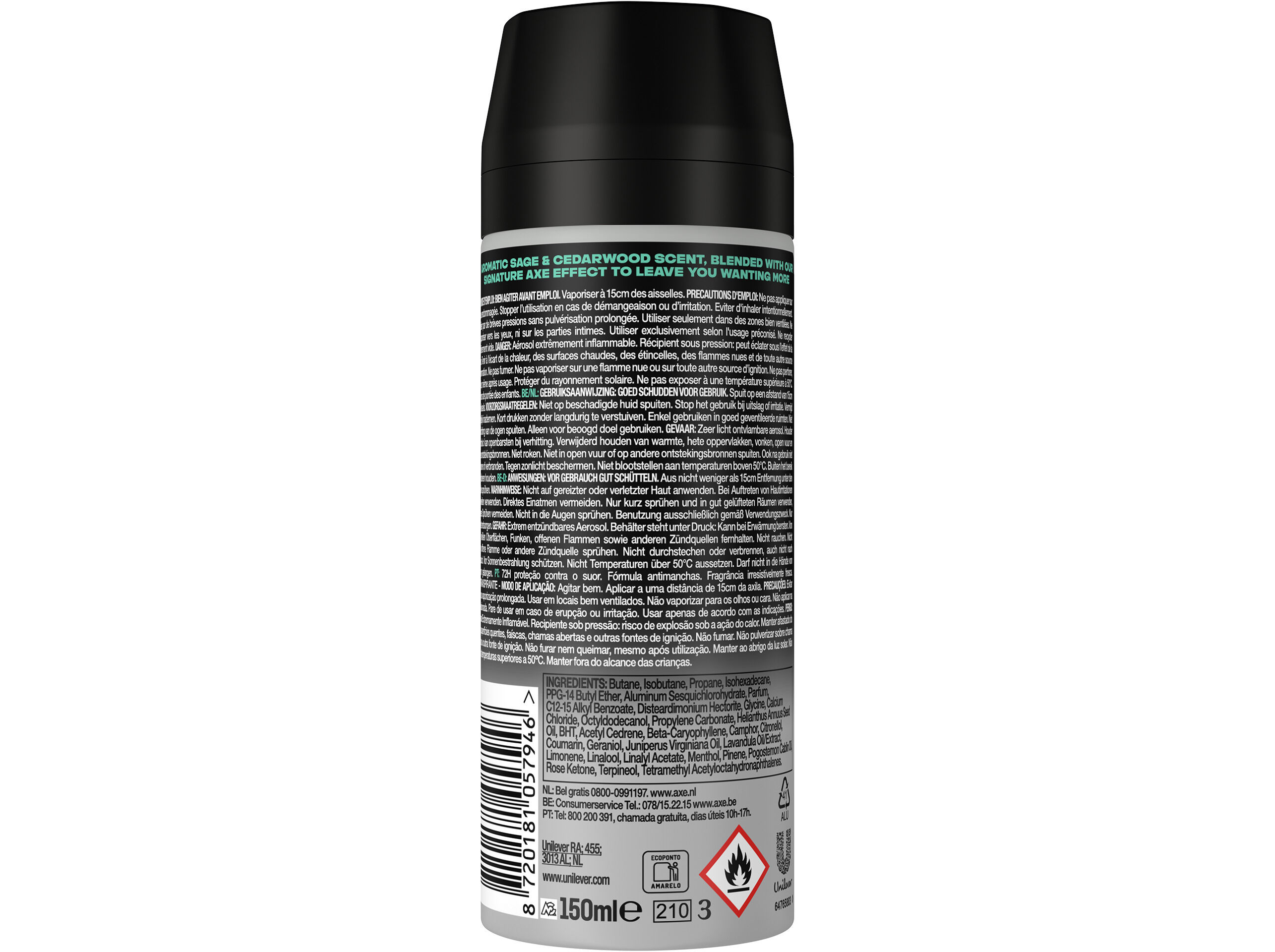 DEO AXE SPRAY APOLLO DRY 150ML image number 1