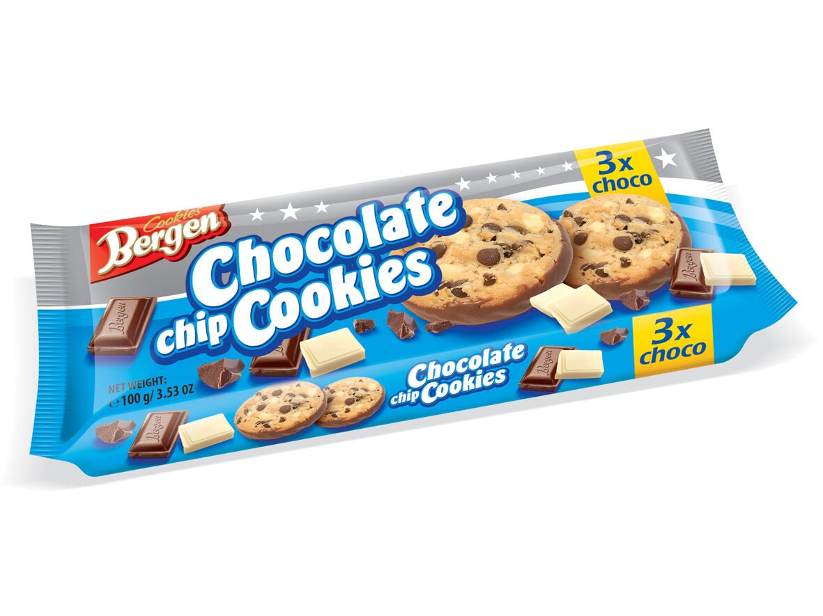BOLACHAS COOKIES BERGEN TRIPLE CHOCO 100G