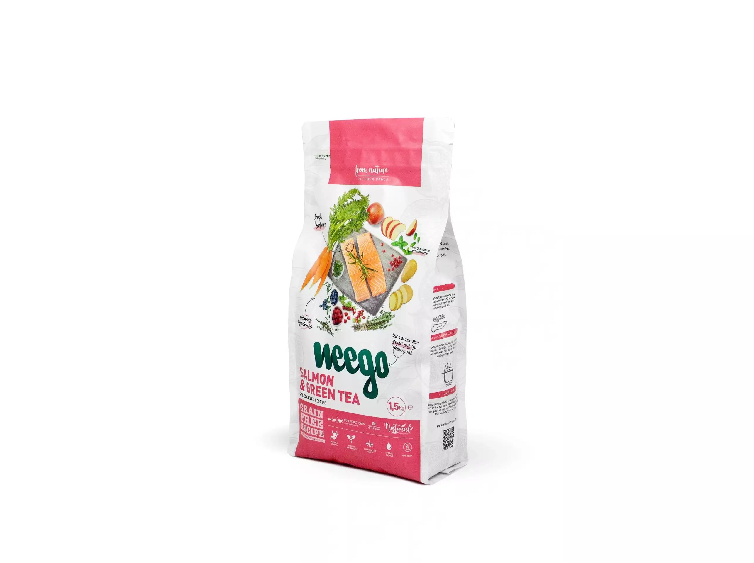 RA&Ccedil;&Atilde;O PARA GATO WEEGO SALM&Atilde;O / CH&Aacute; VERDE 1.5KG image number 0
