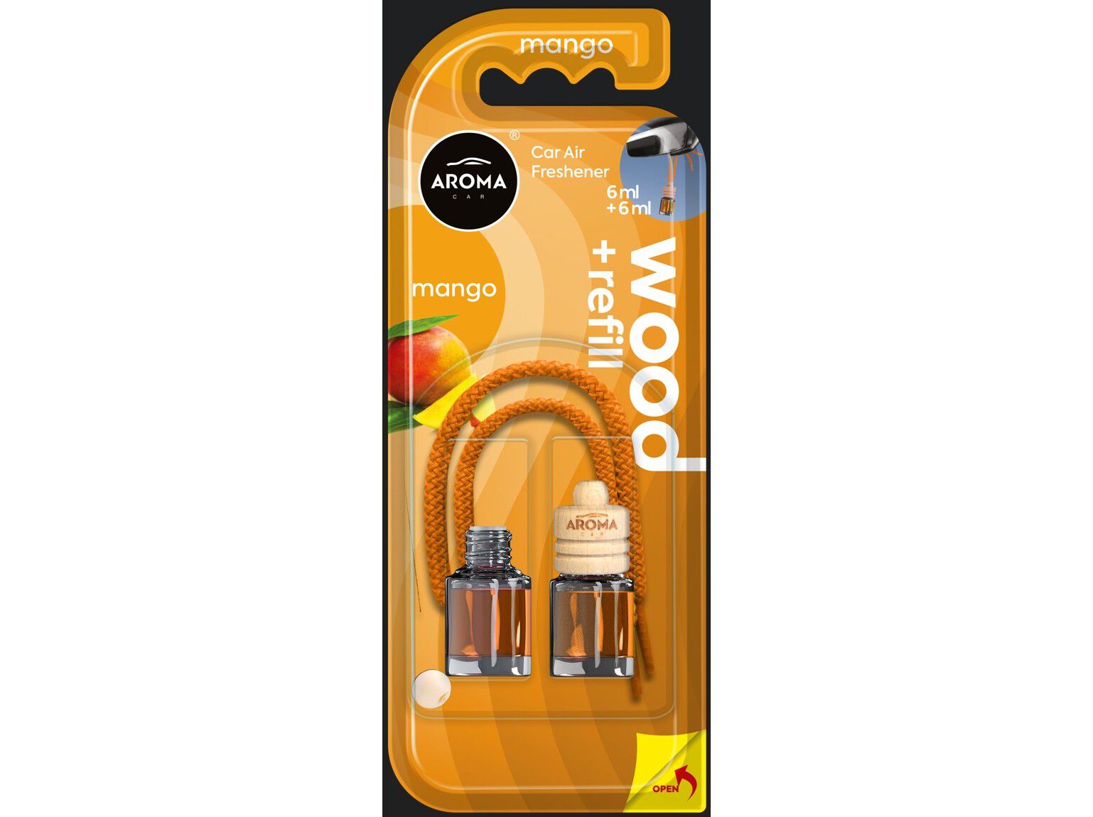 AMBIENTADOR AUTO AROMA CAR WOOD DOUBLE MANGO image number 1