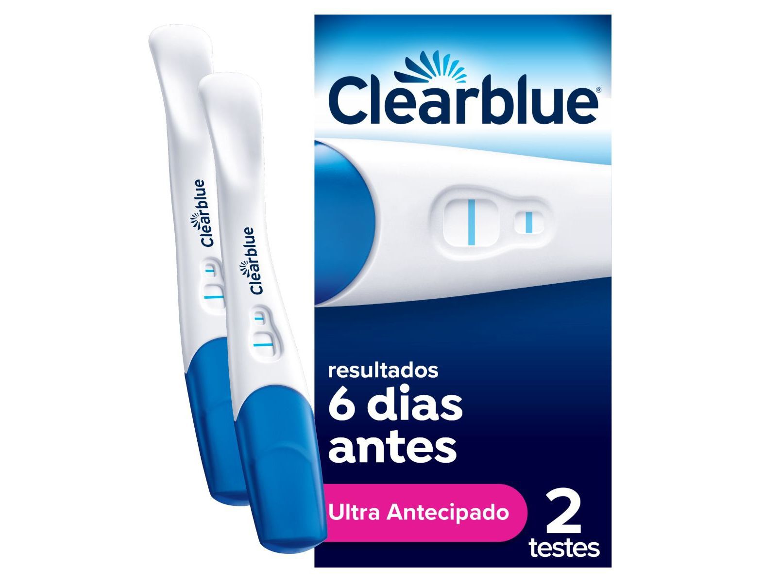 TESTE DE GRAVIDEZ CLEARBLUE 6 DIAS X 2 UN