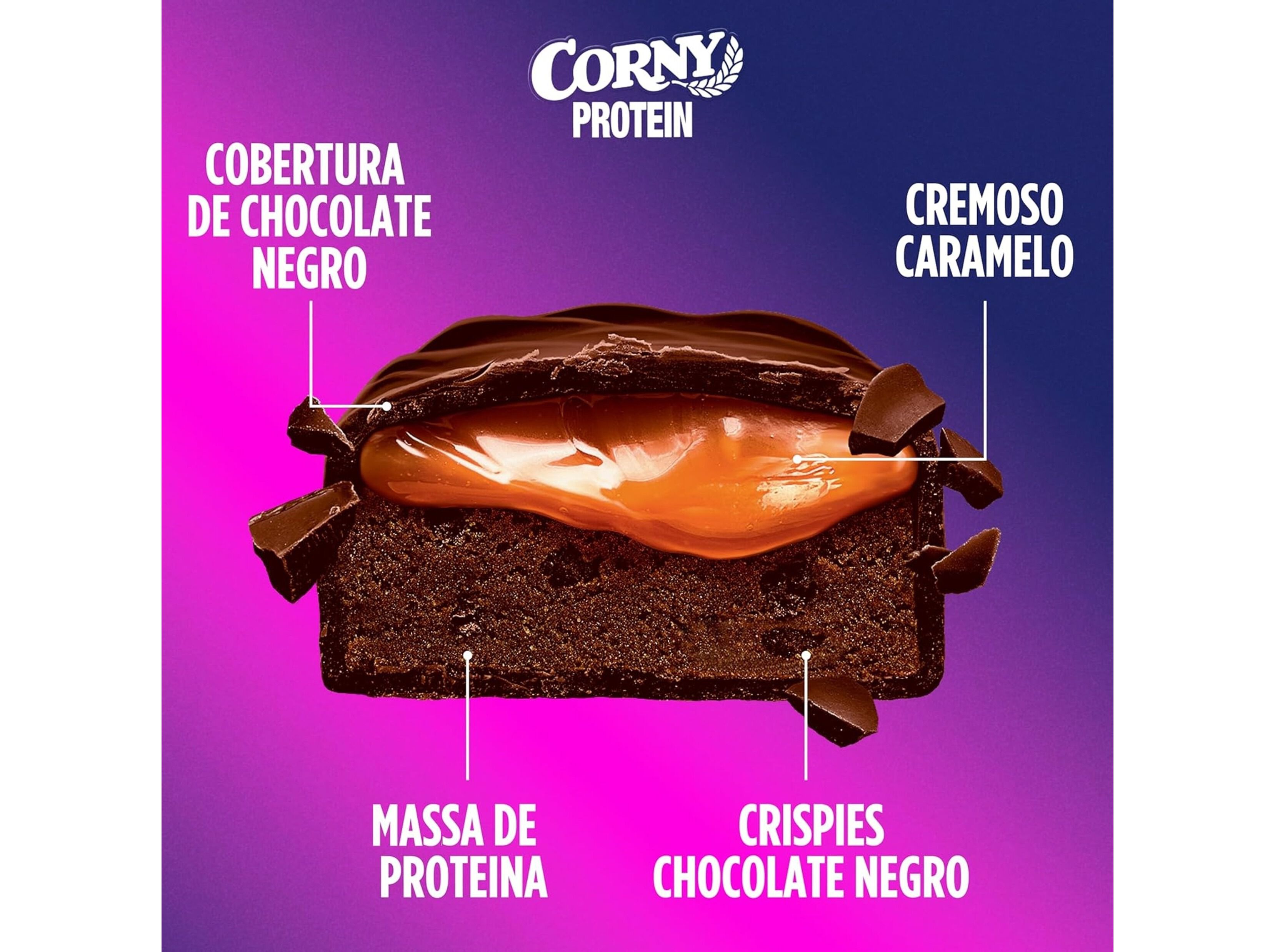 BARRA CORNY PROTE&Iacute;NA BROWNIE DARK CHOCO 45G image number 1