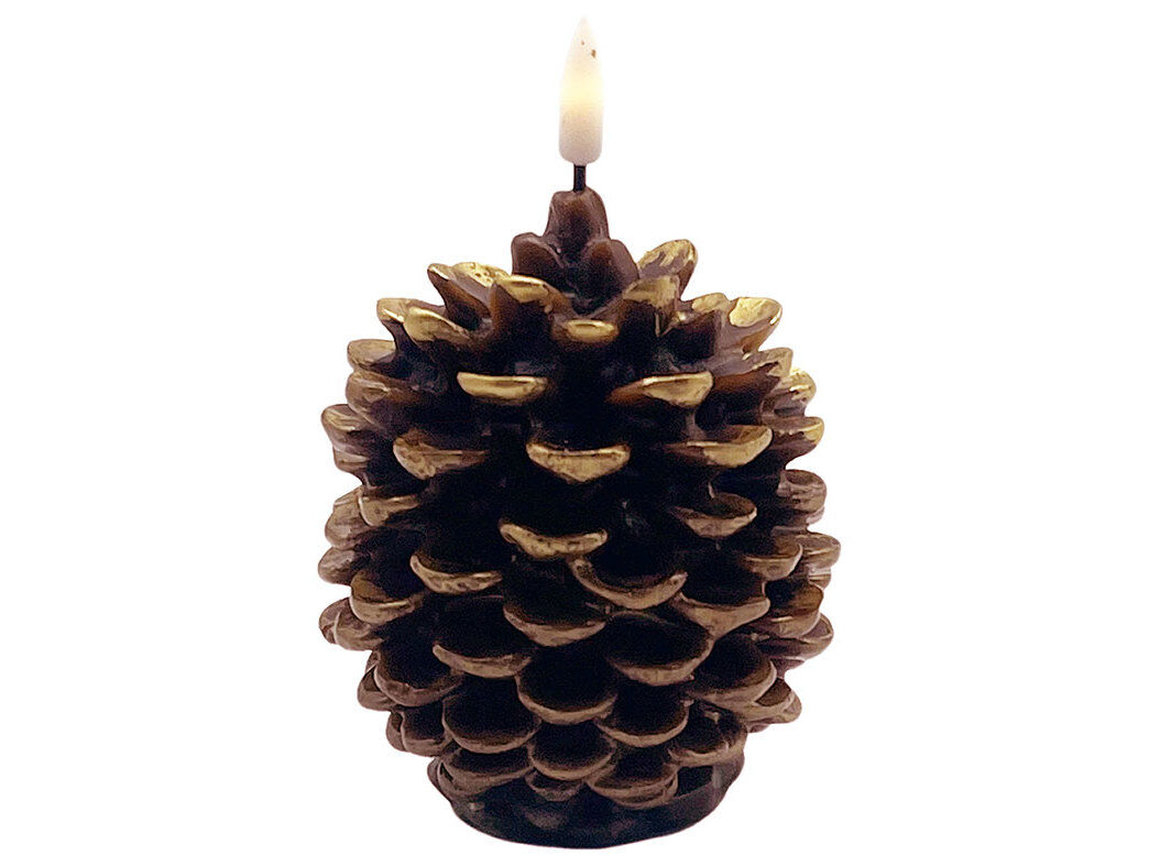 VELA LED PINHA ACTUEL CASTANHO 8X13CM image number 0