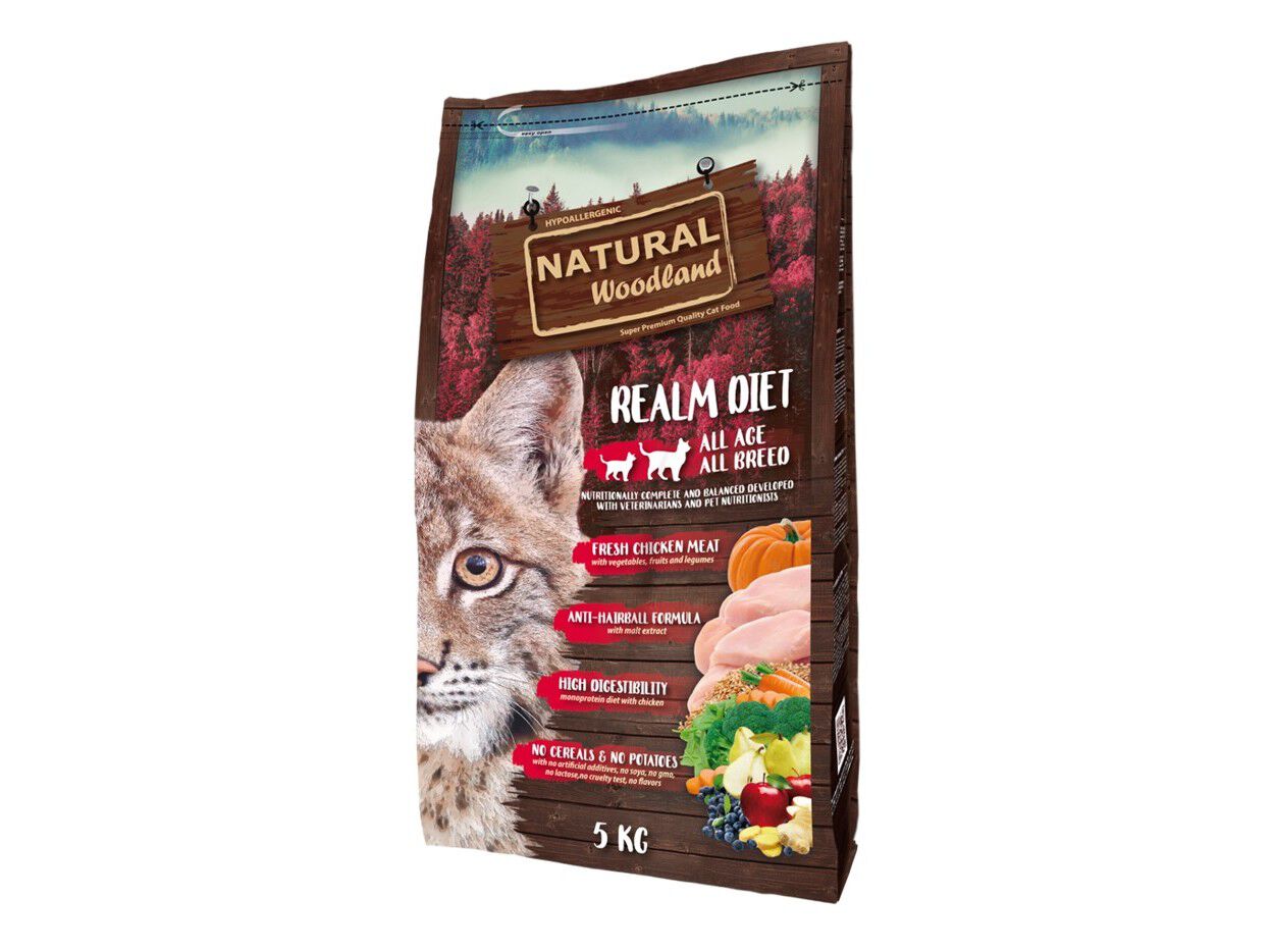 RA&Ccedil;&Atilde;O GATO NATURAL WOODLAND FRANGO FRESCO 5KG image number 1