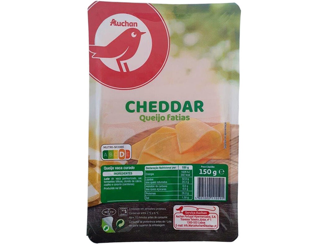 QUEIJO CHEDDAR AUCHAN FATIAS 150 G