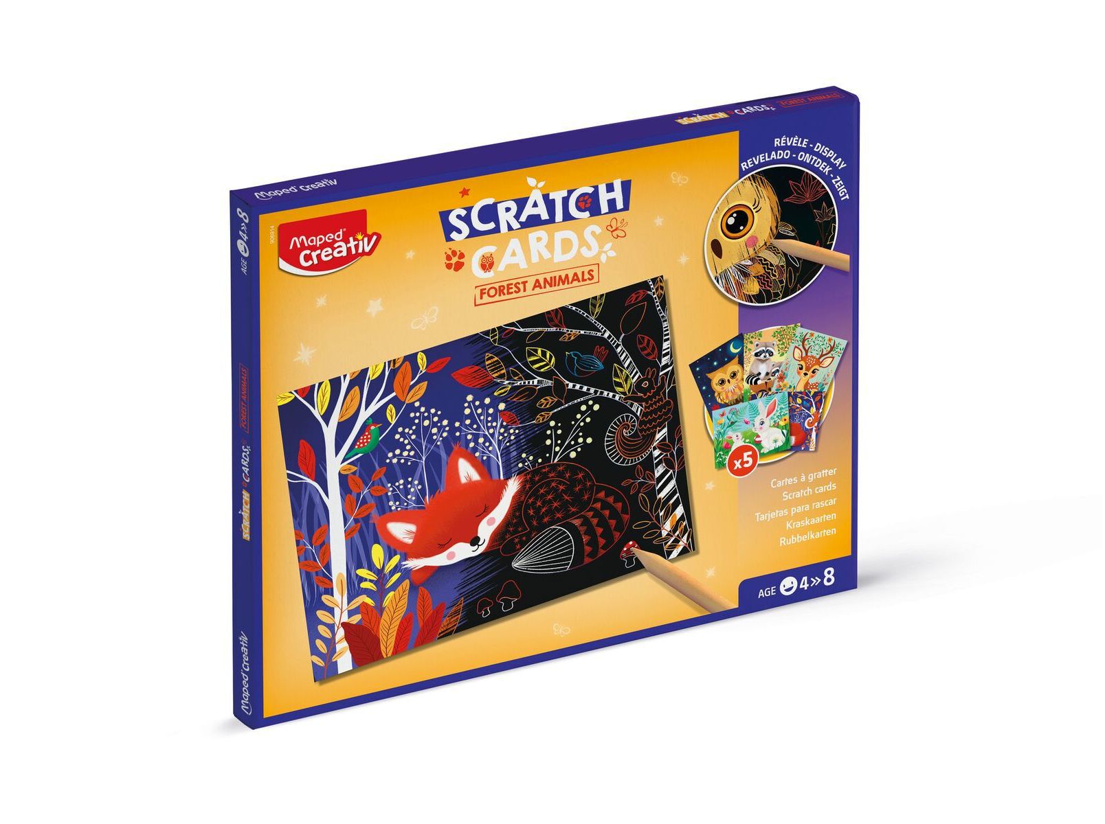 CONJUNTO CRIATIVO COM CARTAS PARA RASPAR - ANIMAIS DA FLORESTA image number 0
