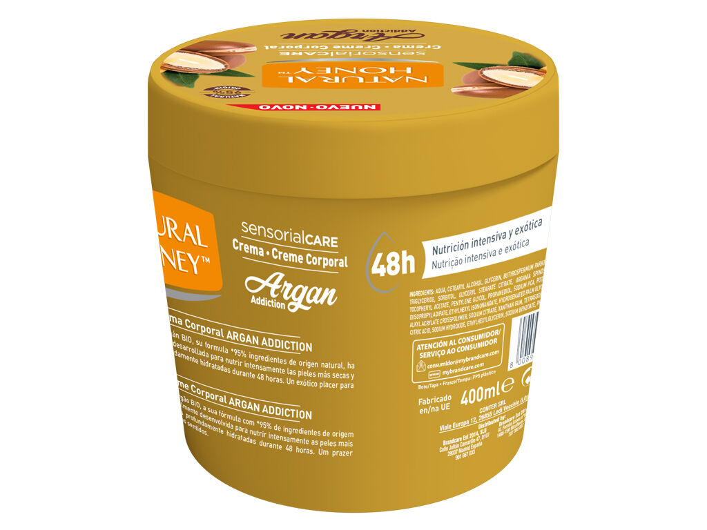 CREME DE CORPO ARG&Atilde;O NATURAL HONEY 400ML image number 1