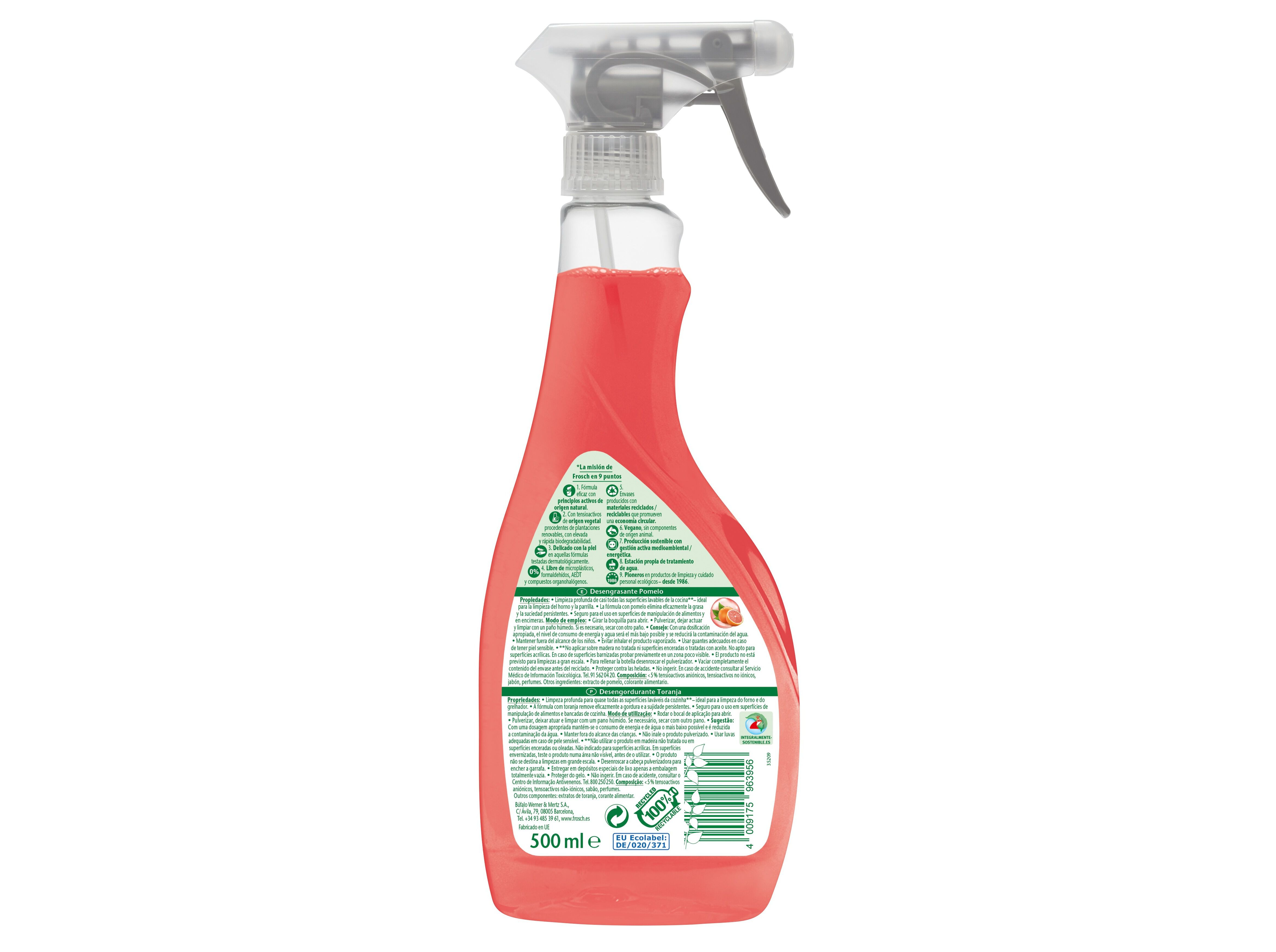 LIMPEZA COZINHA FROSCH DESENGORDURANTE TORANJA 500ML image number 1