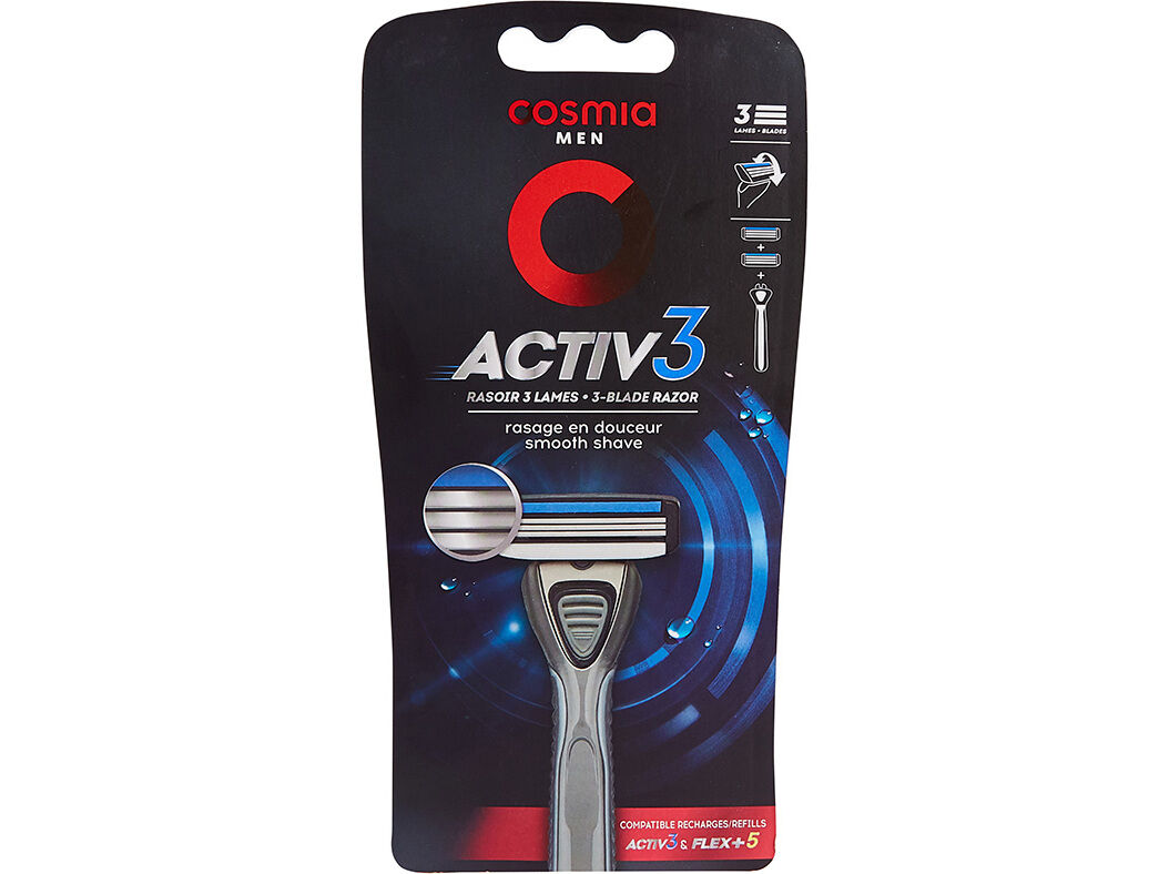 M&Aacute;QUINA BARBEAR COSMIA MEN ATIVO 3 L&Acirc;MINAS 1UN image number 0