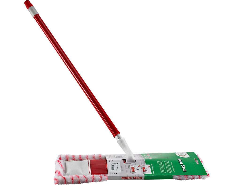 MOPA SECA COM CABO EXTENS&Iacute;VEL FAPIL VERMELHO E BRANCO 45CM