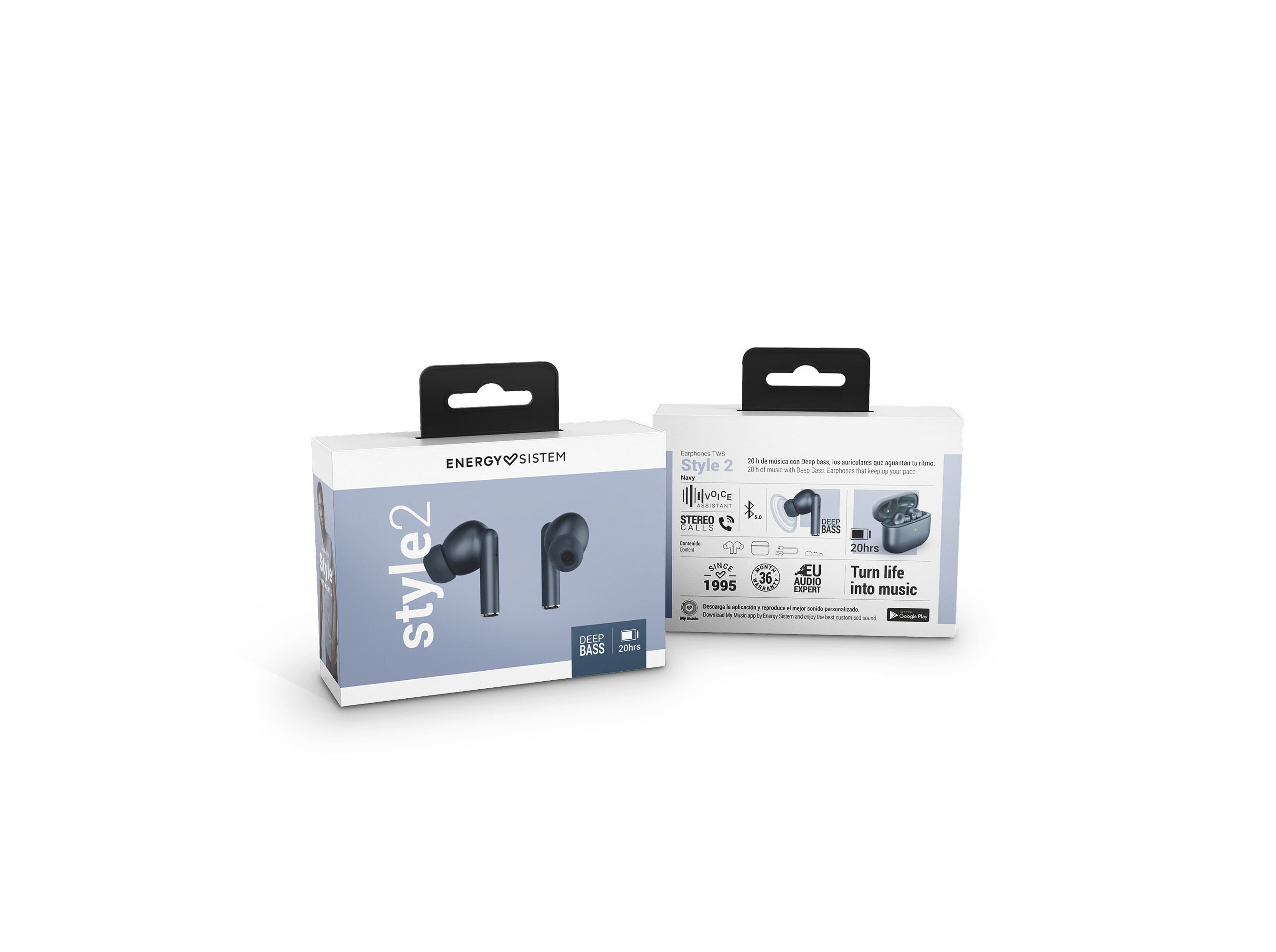 AUSCULTADORES ENERGY SISTEM STYLE 2 NAVY BLUETOOTH TWS image number 2