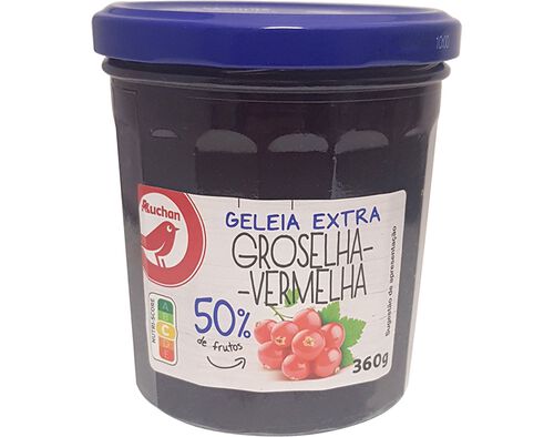 GELEIA AUCHAN EXTRA 50%FRUTOS GROSELHA-VERMELHA 360G image number 0