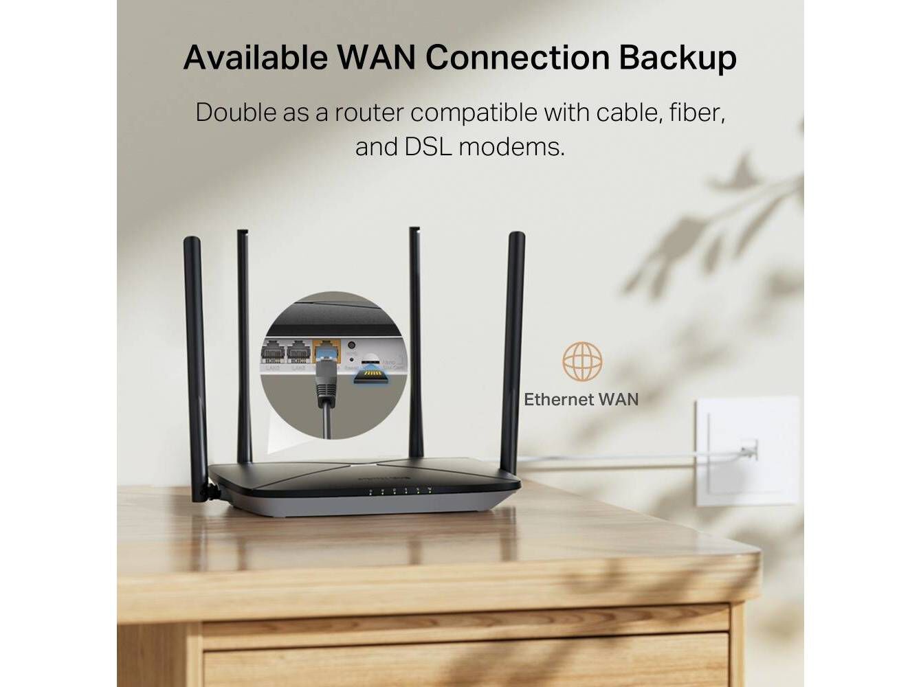 ROUTER 4G LTE MERCUSYS MB115-4G WI-FI N300 NANO SIM image number 6